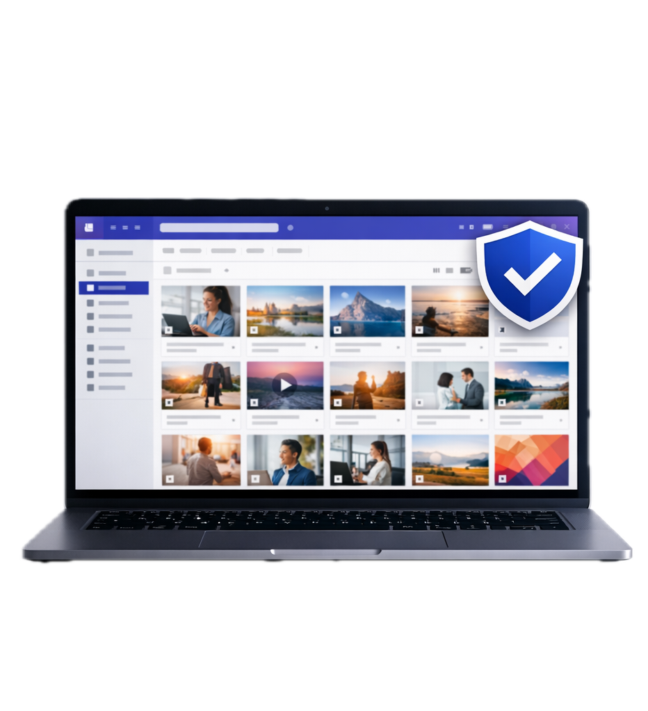 Canto DAM Screen on Laptop with Security Symbol-1